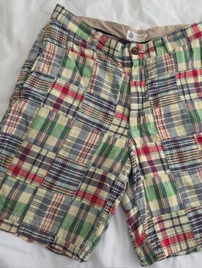 J. Crew Vintage Madras Multicolor Plaid Shorts Size 32